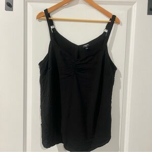 Torrid Sophie Black Ruched Cami Tank Top | Size 0 (L/XL) | Rayon Stretch